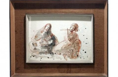 Reuven Rubin Flautist, Mother and Child