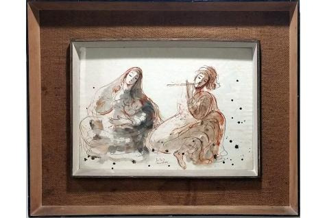 Reuven Rubin Flautist, Mother and Child