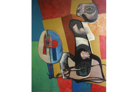 Yehoshua Kovarsky Figure And Egg , 1961